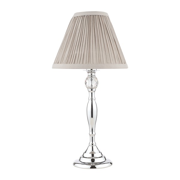 (image for) Laura Ashley Ellis Table Lamp Polished Chrome With Grey Shade